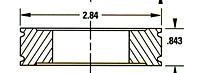 Dimensional Drawing - T-V-2.84-0.843 - Vinyl Horix Type Tightening Discs