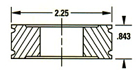 Dimensional Drawing - T-V-2.25-0.843 - Vinyl Horix Type Tightening Discs