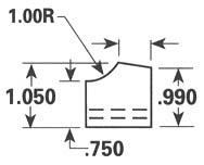 Dimensional Drawing - GR-16 - Gripper Rubber