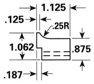 Dimensional Drawing - GR-25 - Gripper Rubber