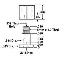 Dimensional Drawing - ADP-051 - Cup Adapters